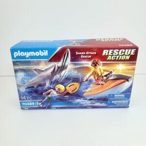 Playmobil 70489 Rescue Action Shark Attack Rescue Toy Set - Brand New